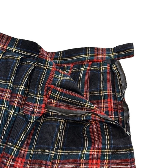 Nat Gordon | Vintage Wool Tartan Pleated Plaid Midi Skirt - Size Small - Picture 4 of 10